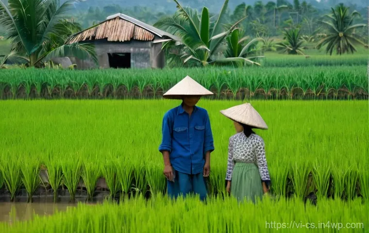 해수면 상승과 농업 적응 전략 - **Prompt:** A vibrant, optimistic scene in the Mekong Delta, Vietnam, showcasing a successful adapta...