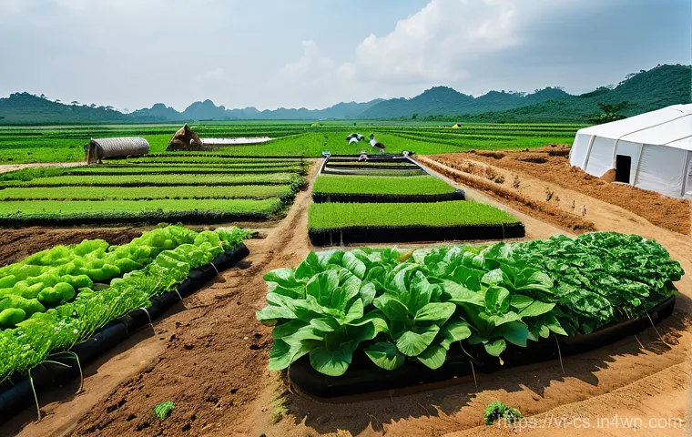 해수면 상승과 농업 적응 전략 - **Prompt:** A sophisticated, clean agricultural setting in a Vietnamese farming community, demonstra...