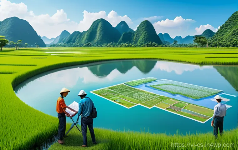 해수면 상승 대응을 위한 자금 조달 방법 - A vibrant, wide-angle shot of a resilient Vietnamese coastal community in the Mekong Delta actively ...