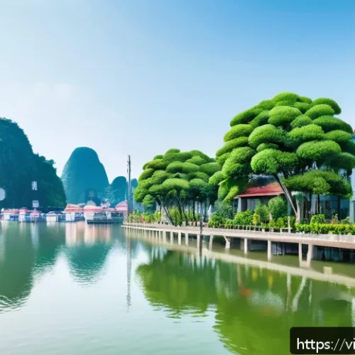 Home 32 해수면 상승과 지역 개발 계획의 통합 - A detailed coastal cityscape in Vietnam featuring advanced flood risk management technology: sensor ...